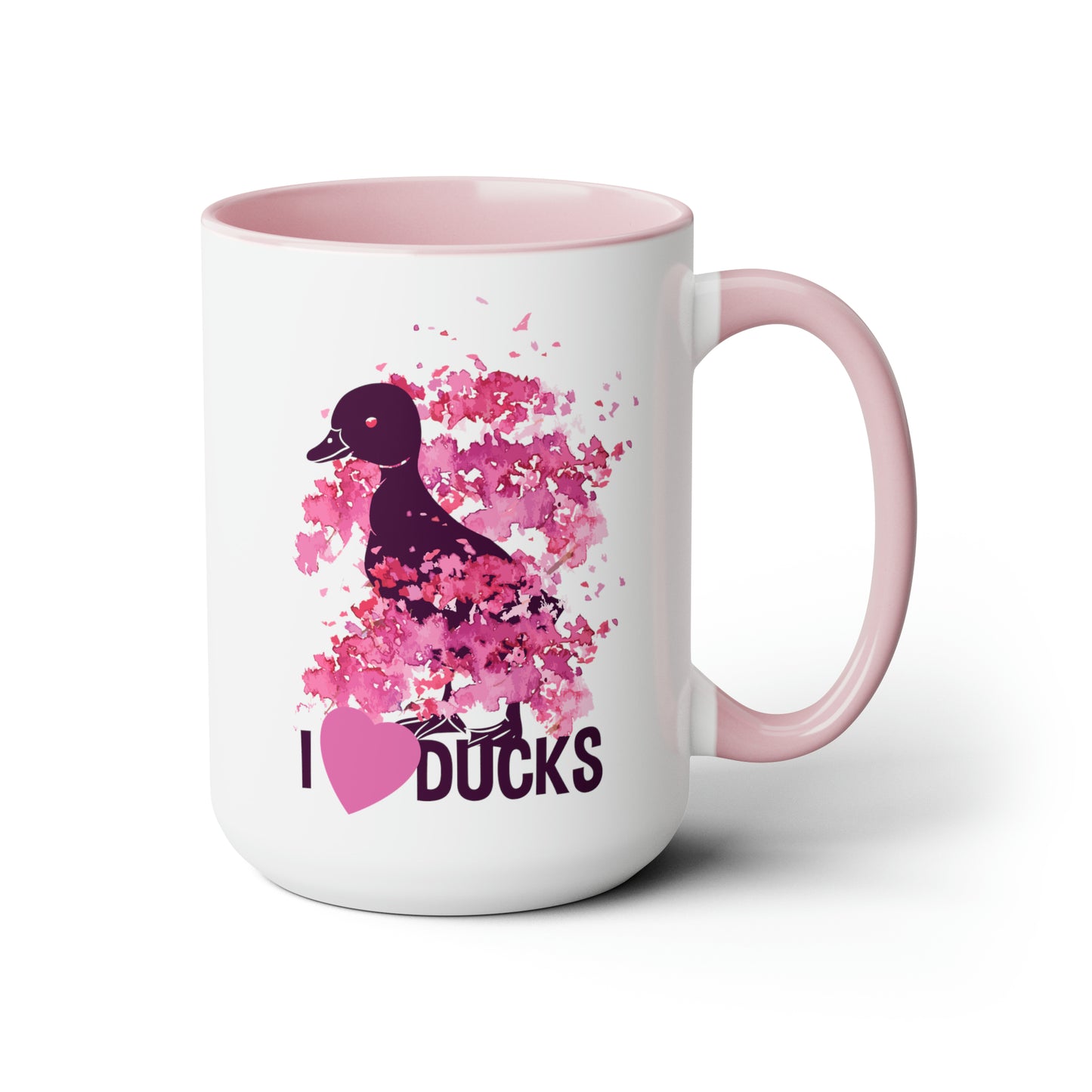 I Love Ducks Two-Tone Coffee Mugs, 15oz