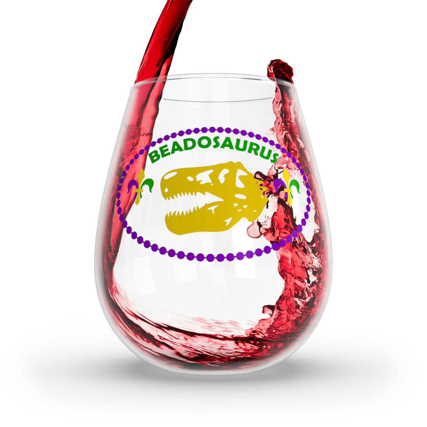 Beadosaurus Stemless Wine Glass, 11.75oz