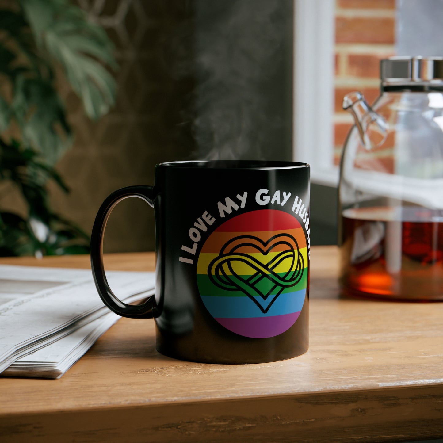 I Love My Gay Husband 11oz Black Mug