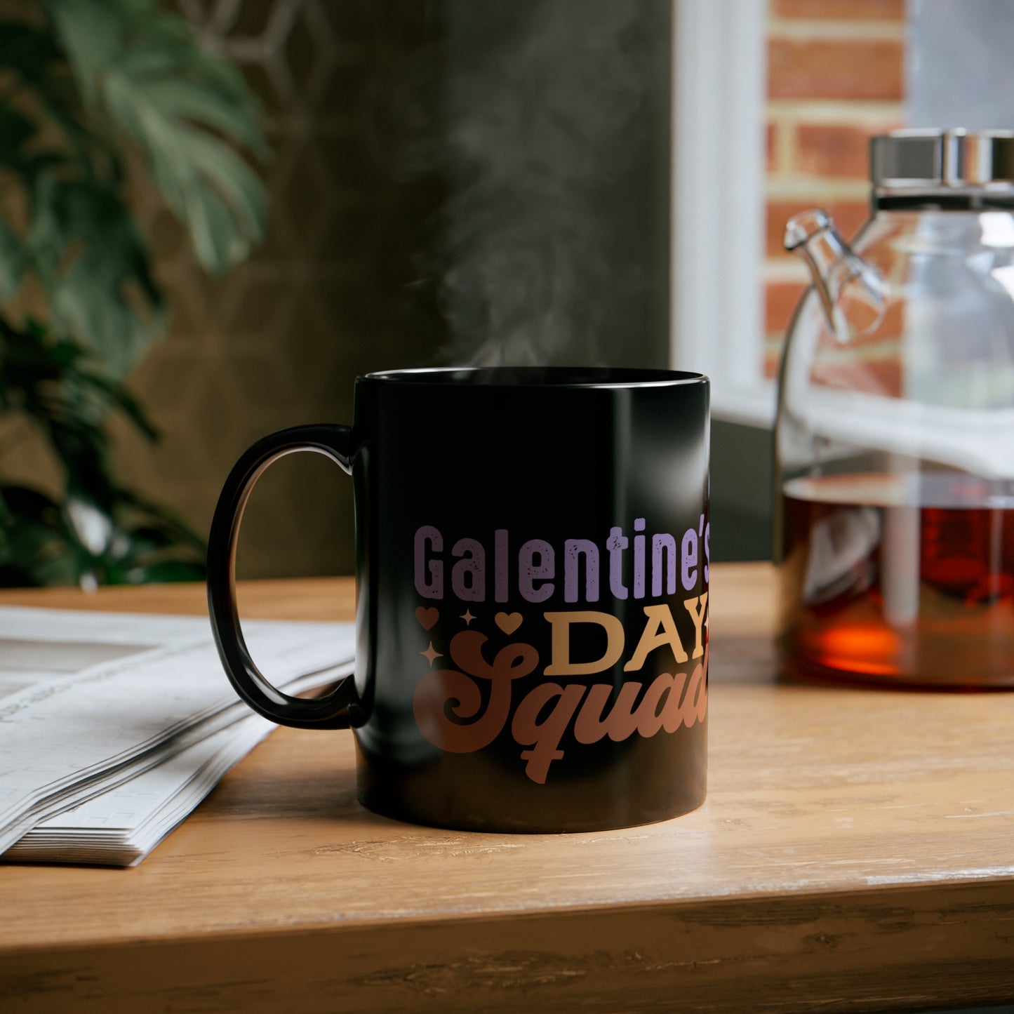 Galentine's Day Squad 11oz Black Mug