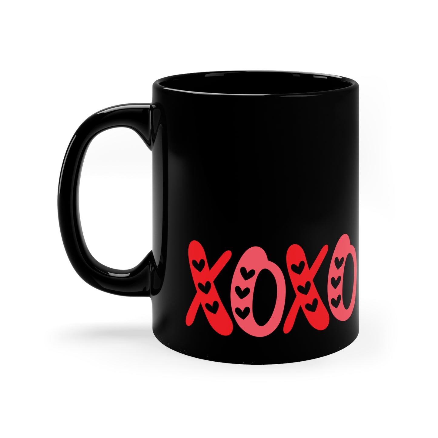 XOXO Valentines Day 11oz Black Mug