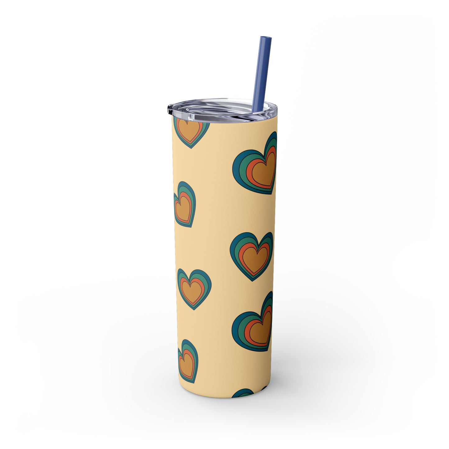 Valentine's Hearts Skinny Tumbler with Straw, 20oz