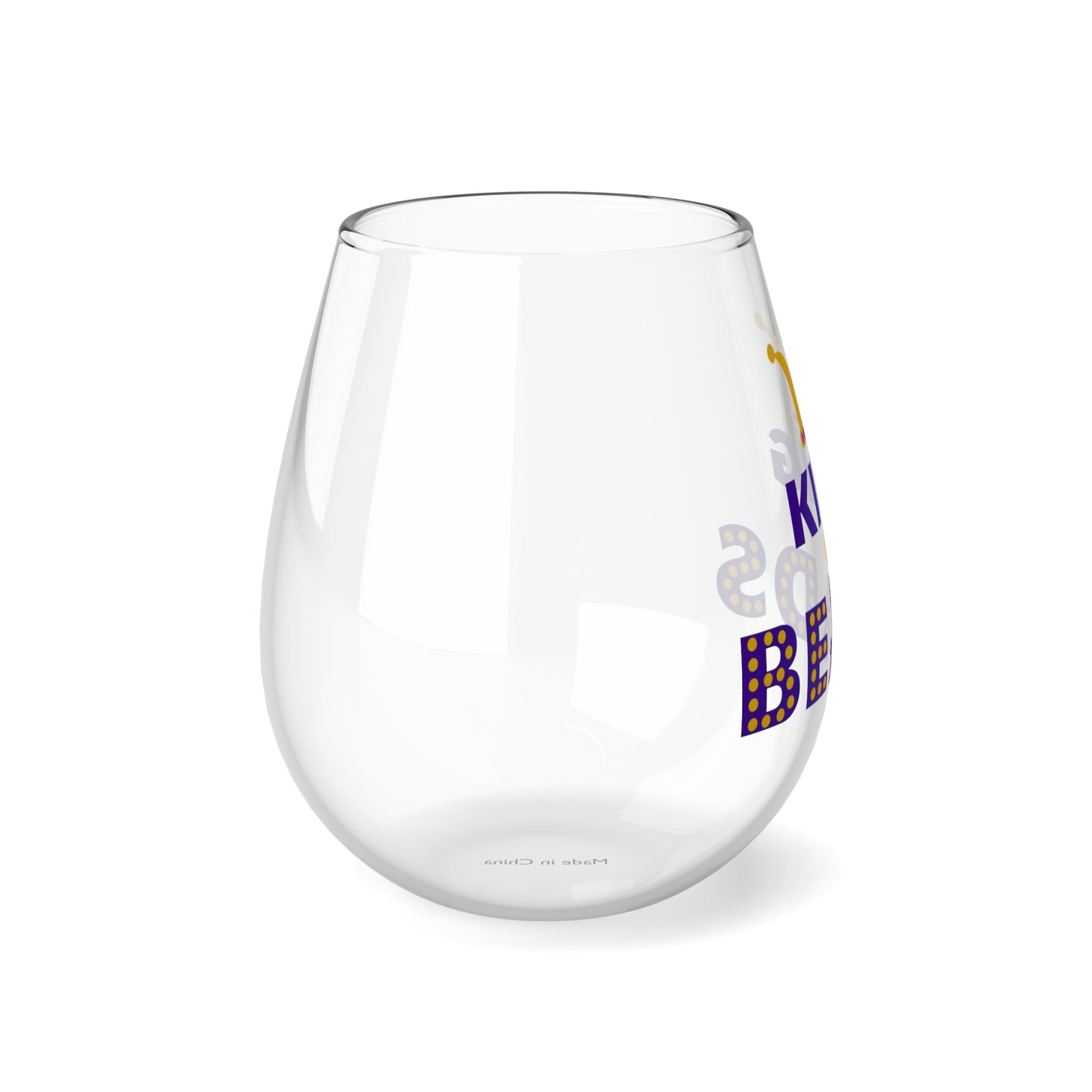 King of Beads Stemless Wine Glass, 11.75oz
