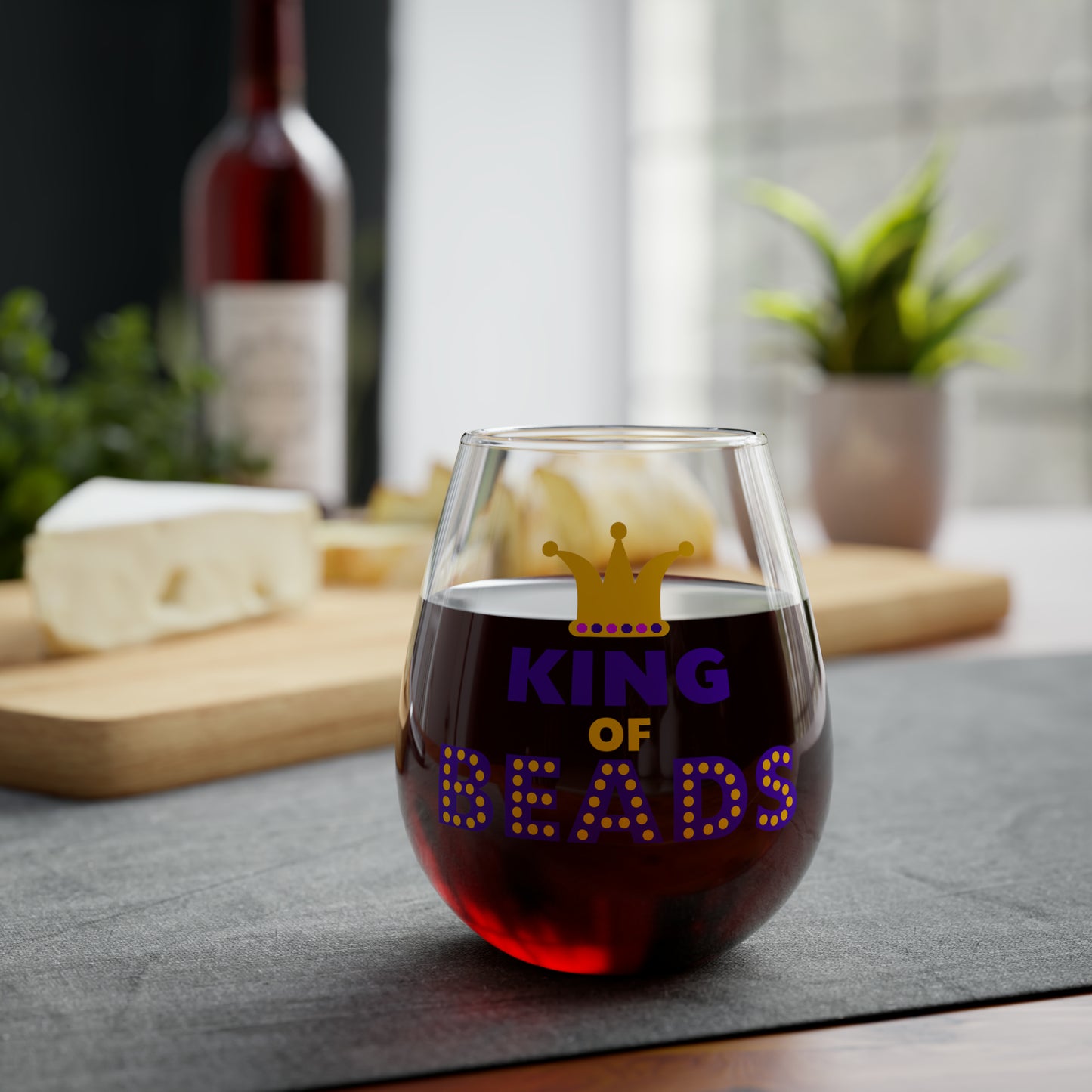 King of Beads Stemless Wine Glass, 11.75oz