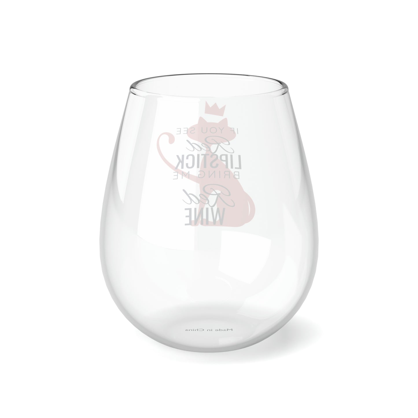 If You See Red Lipstick Bring Me Red Wine Stemless Wine Glass, 11.75oz