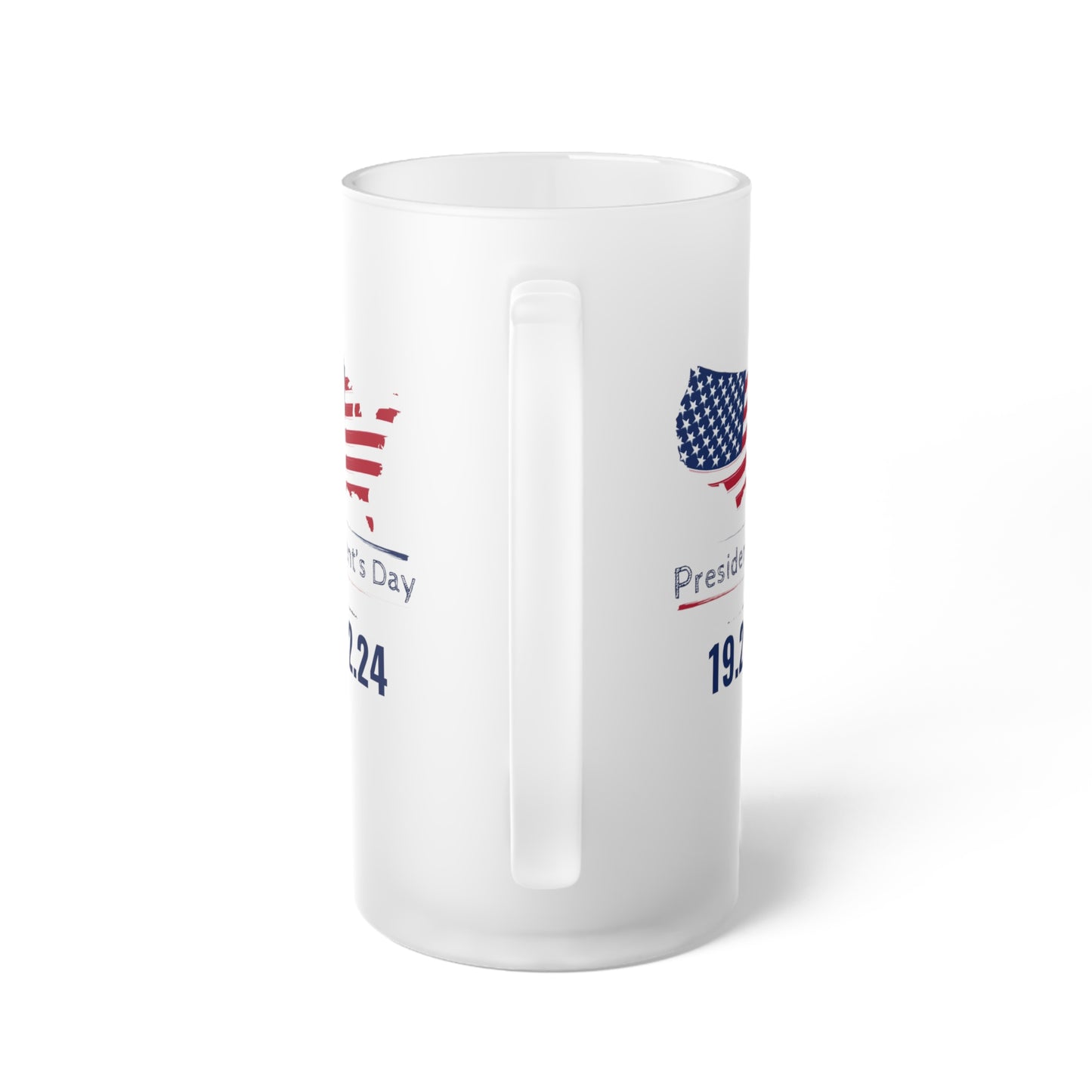 Happy President's Day 2024 Frosted Glass Beer Mug