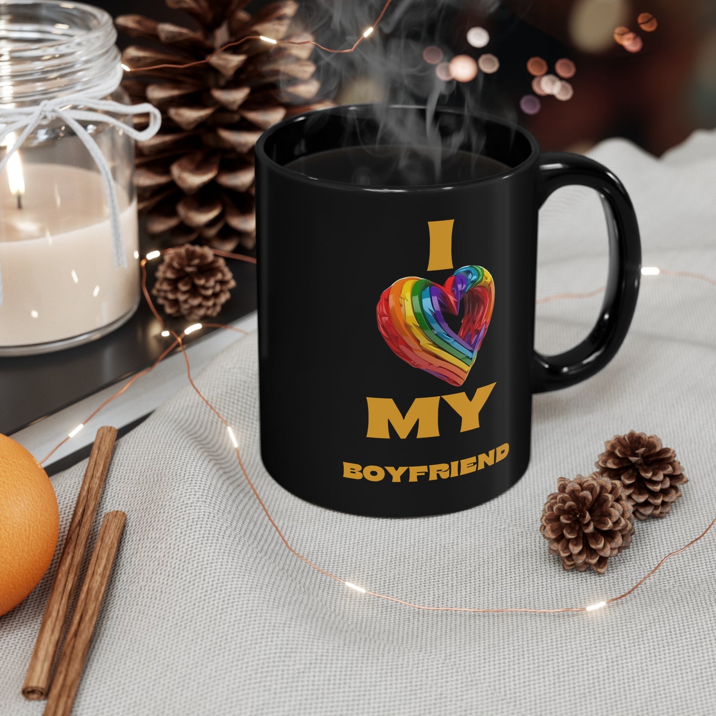 I Love My Boyfriend 11oz Black Mug