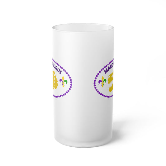 Mardisaurus Frosted Glass Beer Mug