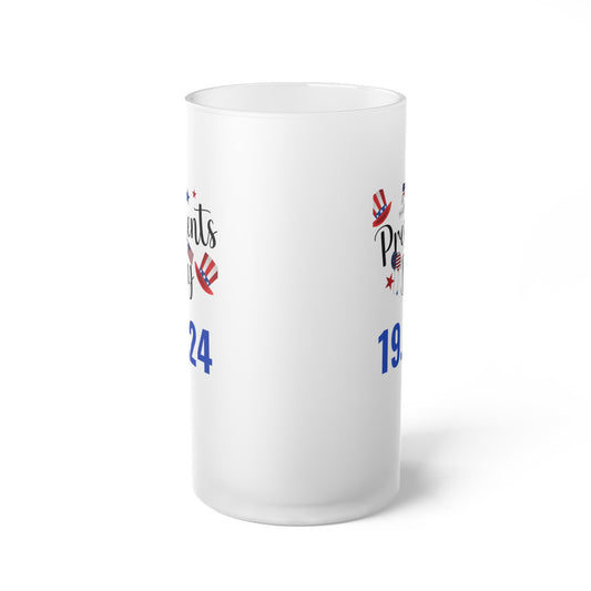 Happy President's Day 2024 Frosted Glass Beer Mug