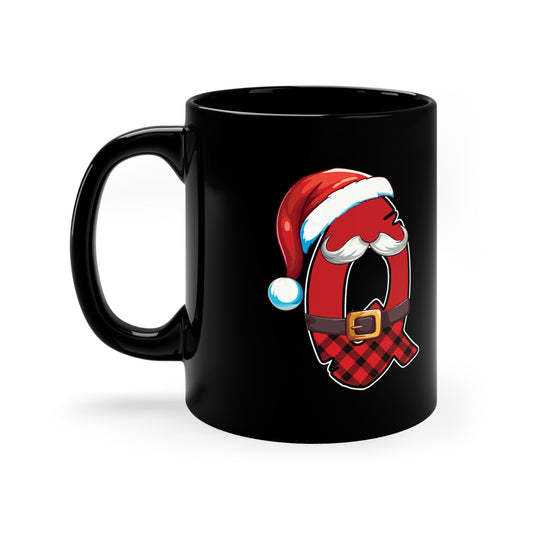Q Santa Initial 11oz Black Mug