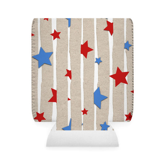 American Flag Themed Stars & Stripes Can Cooler Sleeve