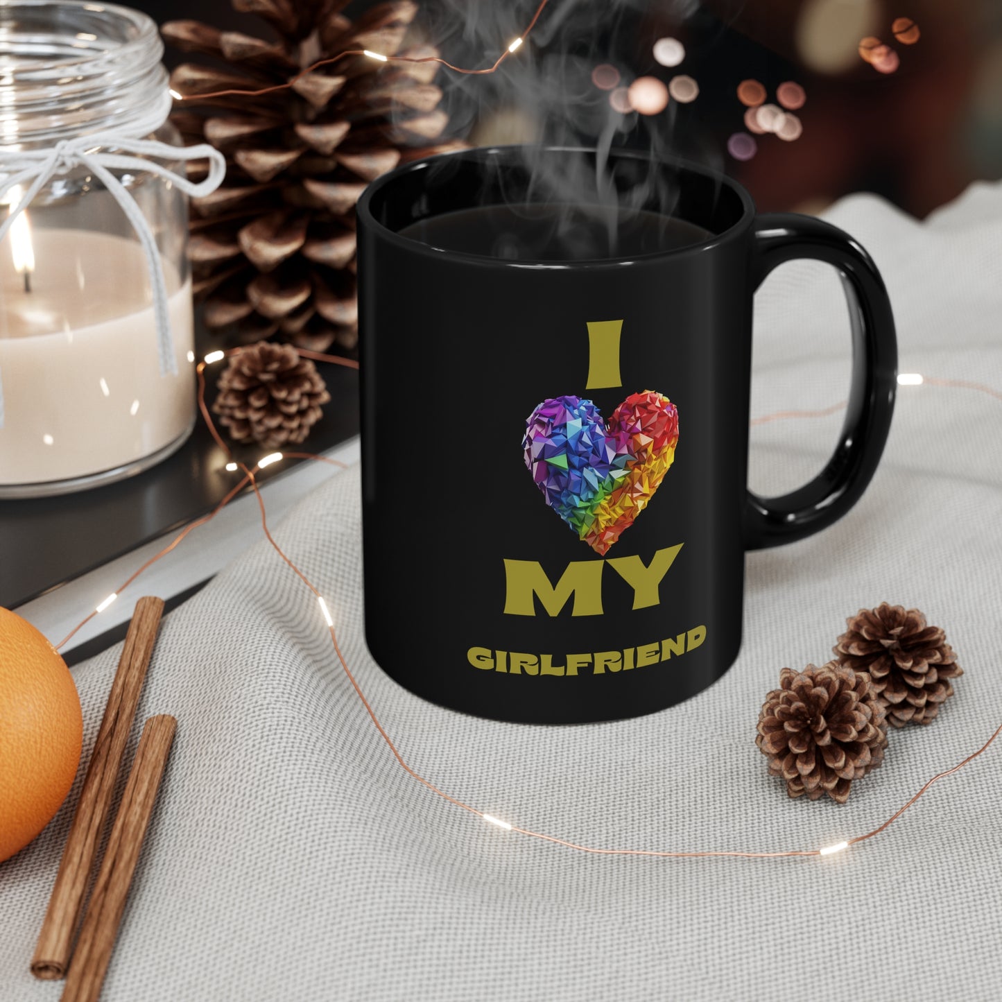 I Love My Girlfriend 11oz Black Mug