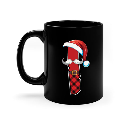 I Santa Initial 11oz Black Mug