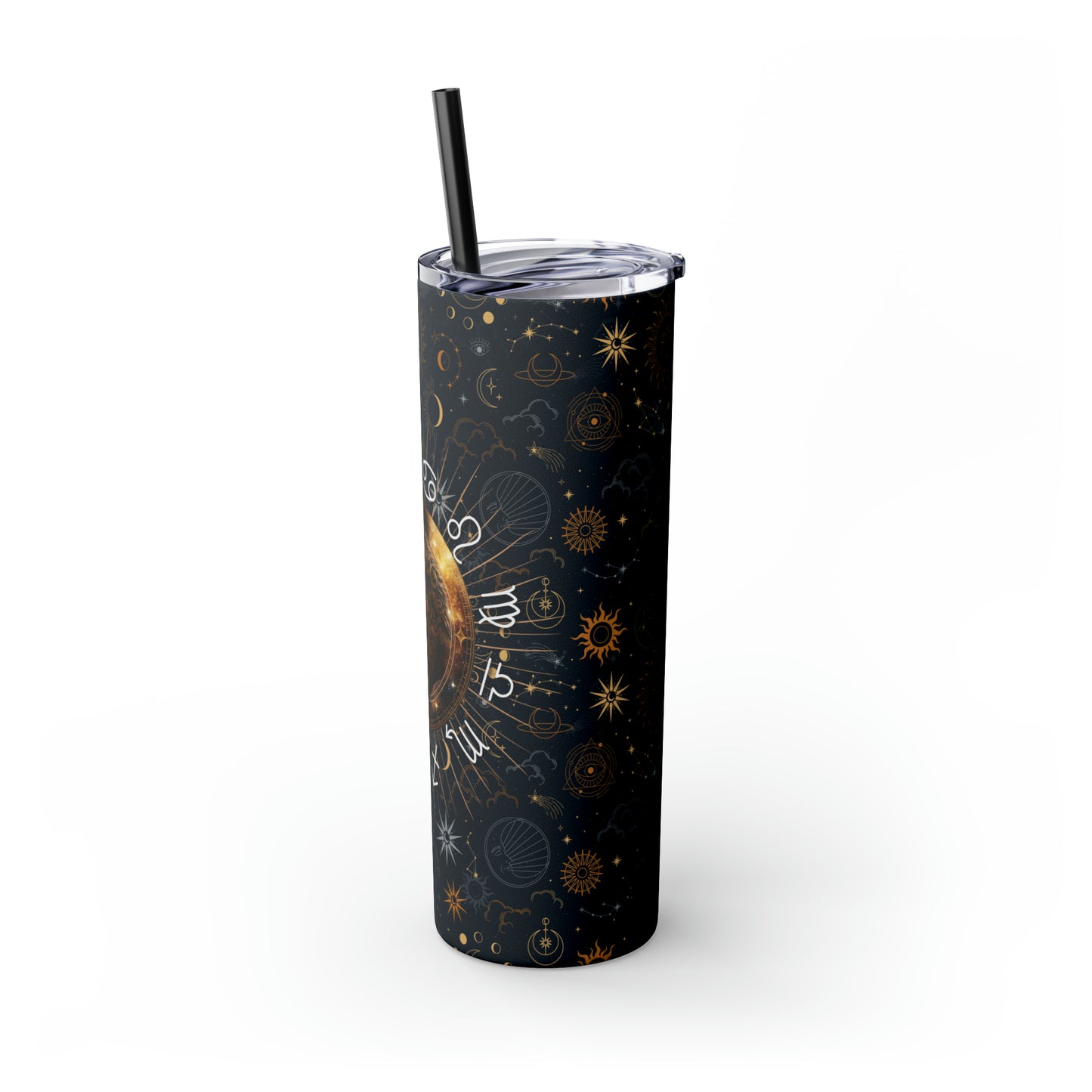 Leo Zodiac Skinny Tumbler with Straw Astrology Insulated Mug Bridesmaids Gift Bachelorette Party Favor Birthday Gift