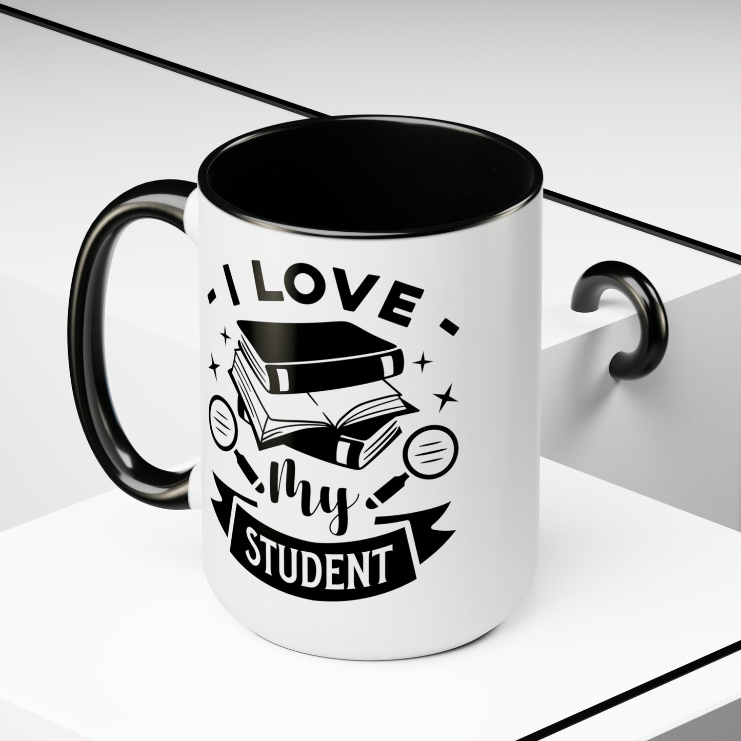 I Love My Student Two-Tone Coffee Mugs, 15oz