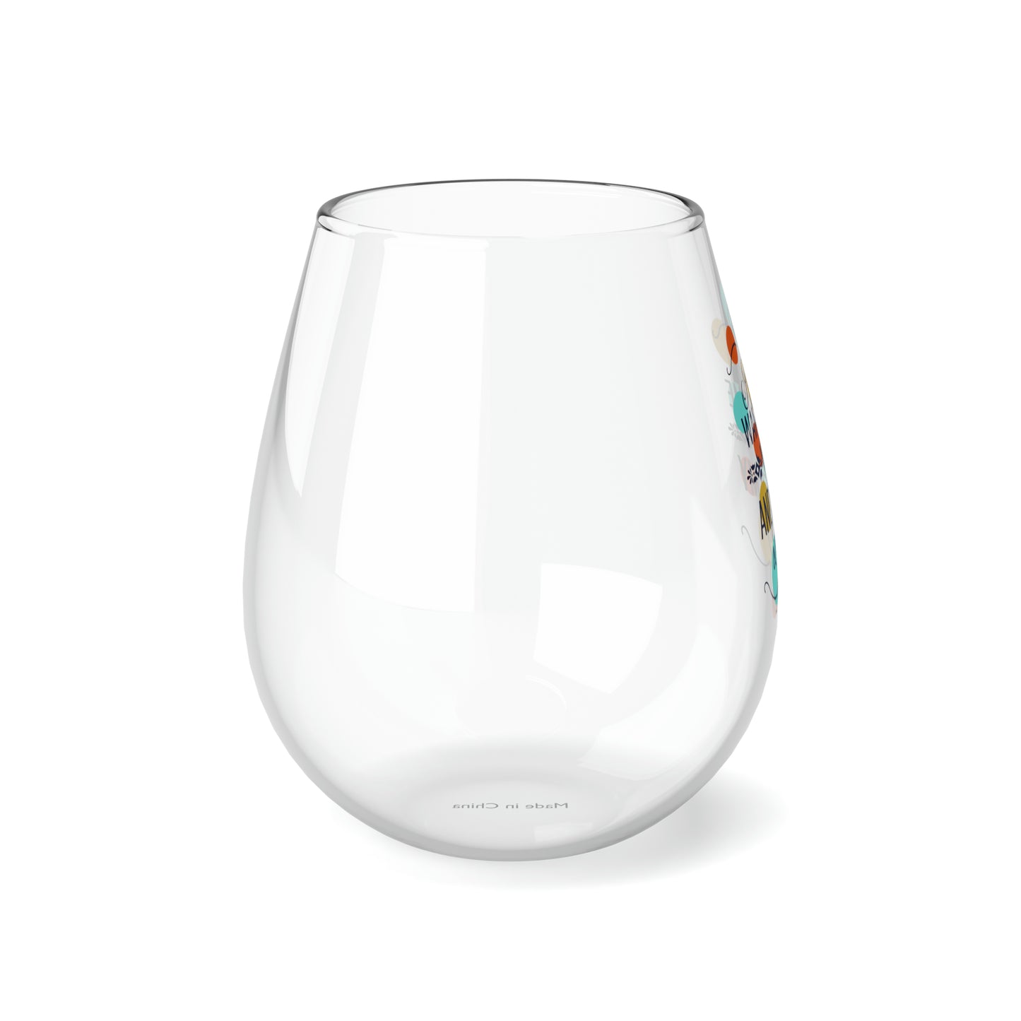 I Just Want Some Wine & Pet My Dog Stemless Wine Glass, 11.75oz