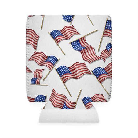 American Flag Themed Stars & Stripes Can Cooler Sleeve