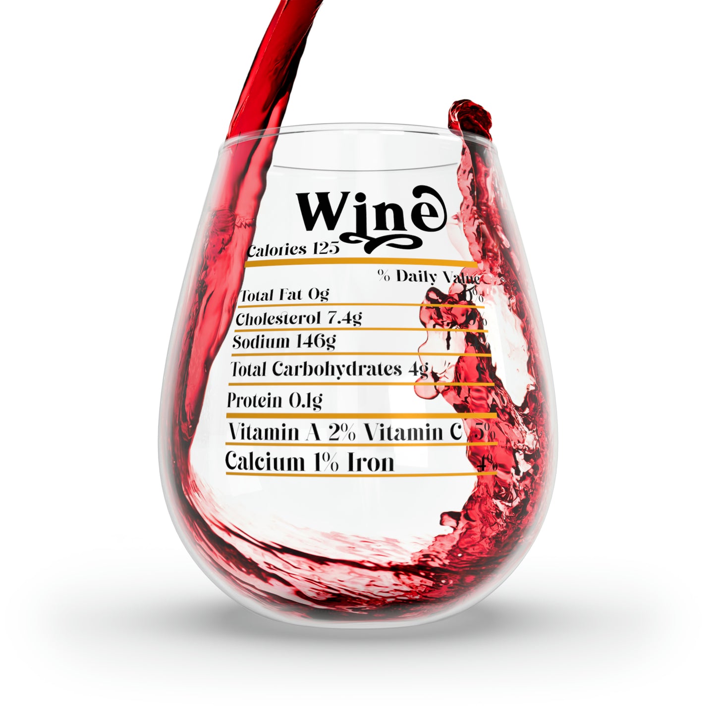 Wine Calories Stemless Wine Glass, 11.75oz