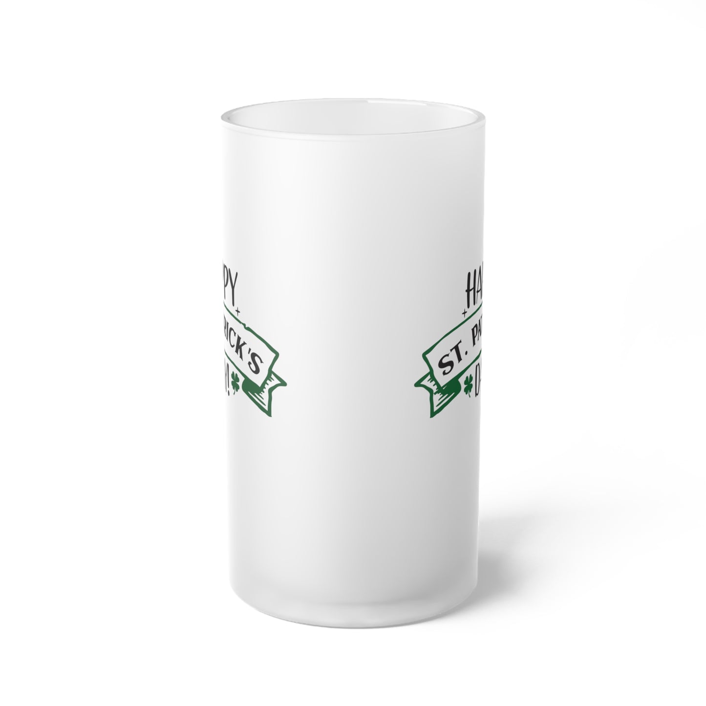 Happy St Patrick's Day Frosted Glass Beer Mug