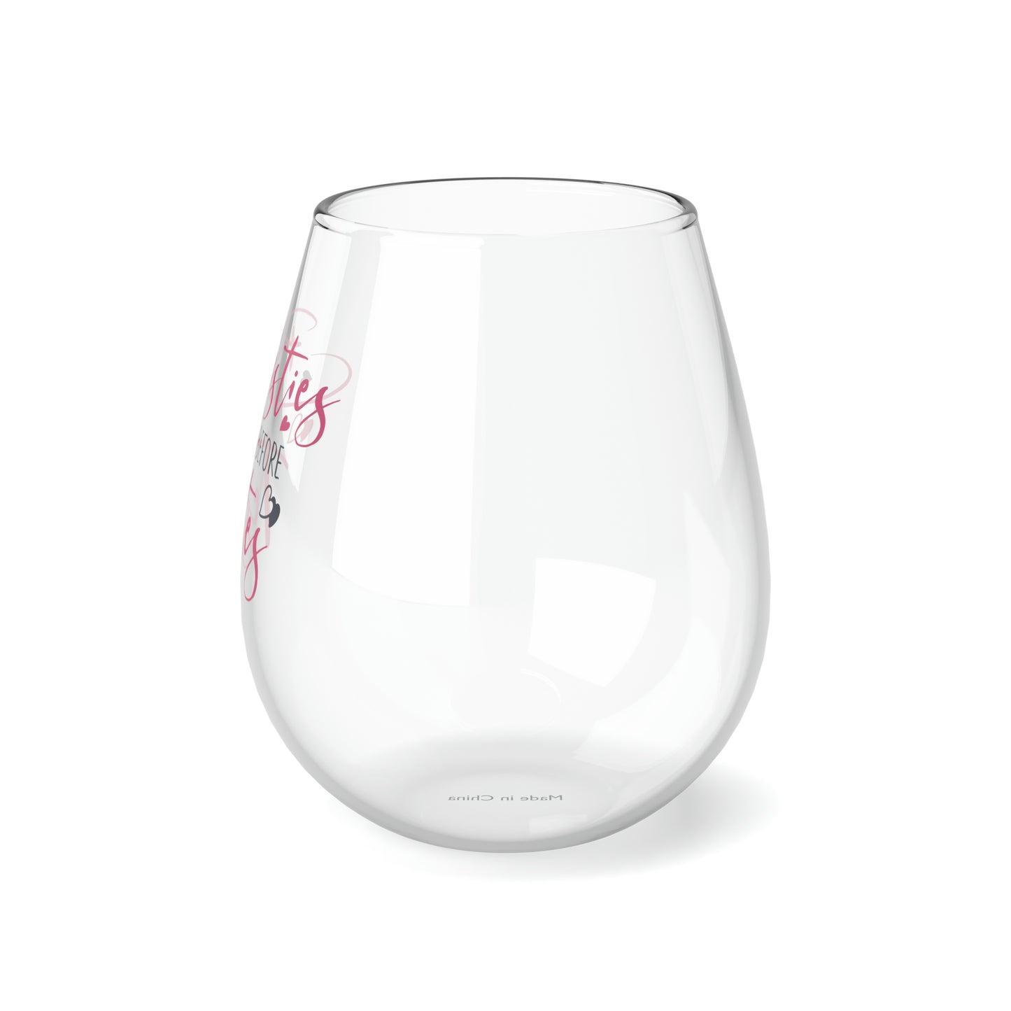 Besties Before Testies Stemless Wine Glass, 11.75oz