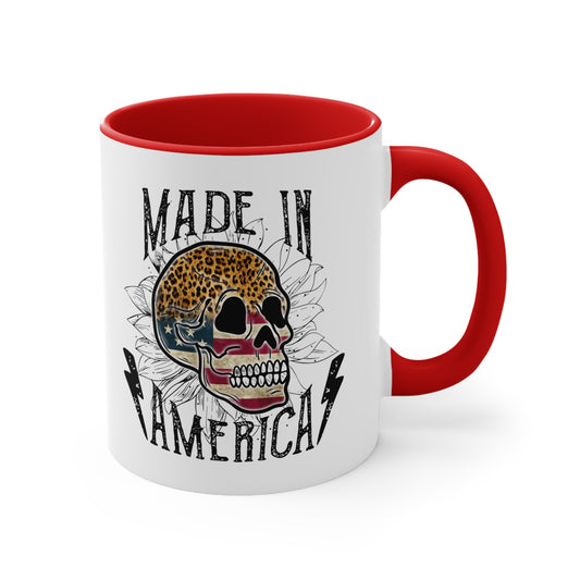 Made In America Skull Accent Coffee Mug, 11oz