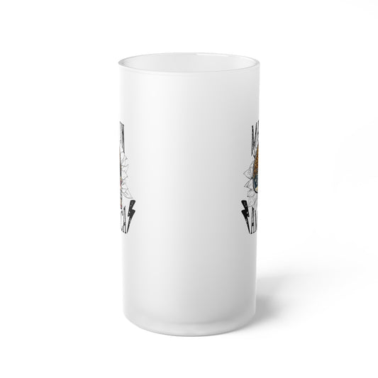 Made In America Skull Frosted Glass Beer Mug