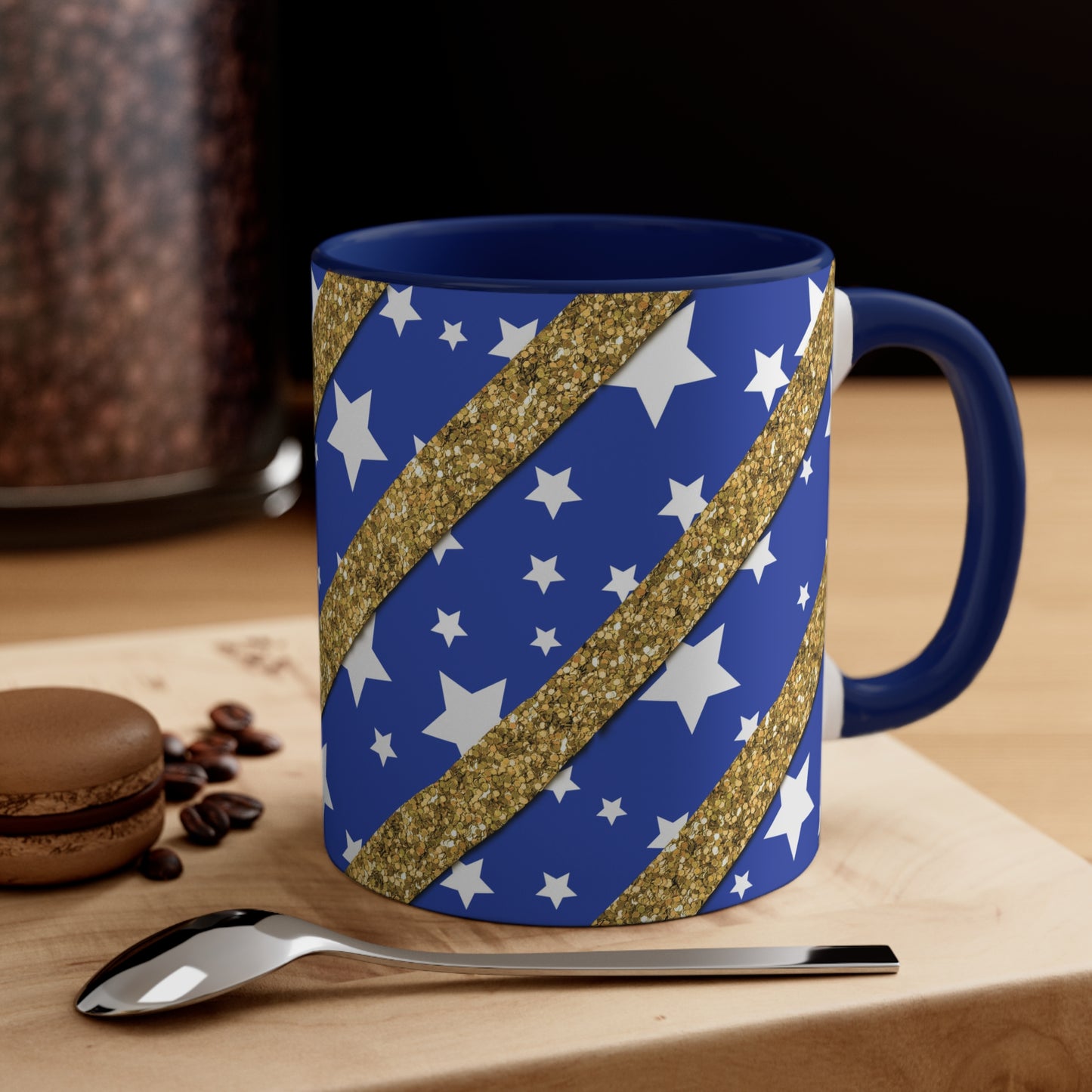 American Flag Themed Accent Coffee Mug, 11oz