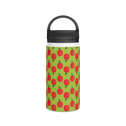 Back To School Apples Stainless Steel Water Bottle, Handle Lid