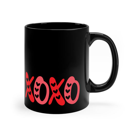 XOXO Valentines Day 11oz Black Mug
