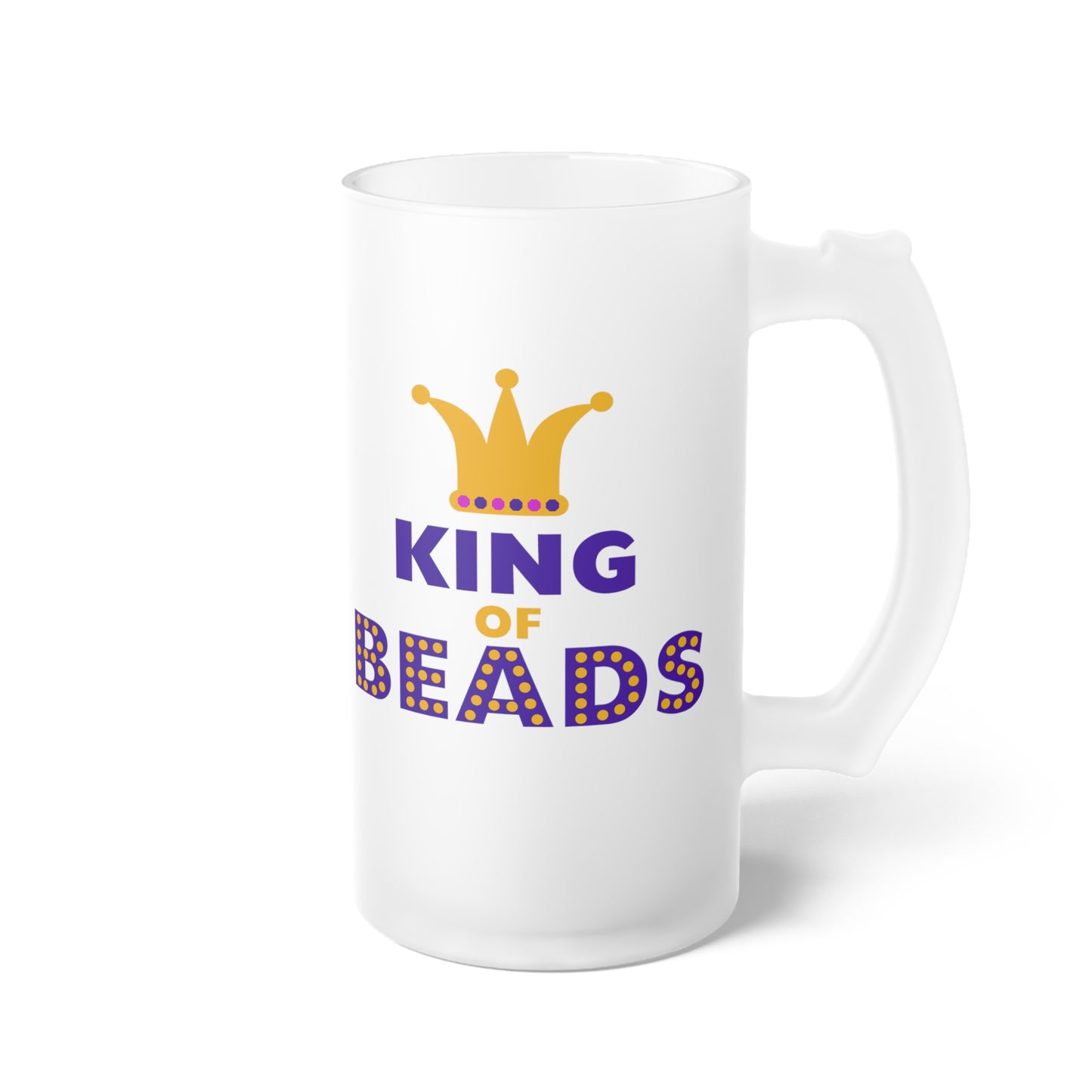 King of Beads Frosted Glass Beer Mug