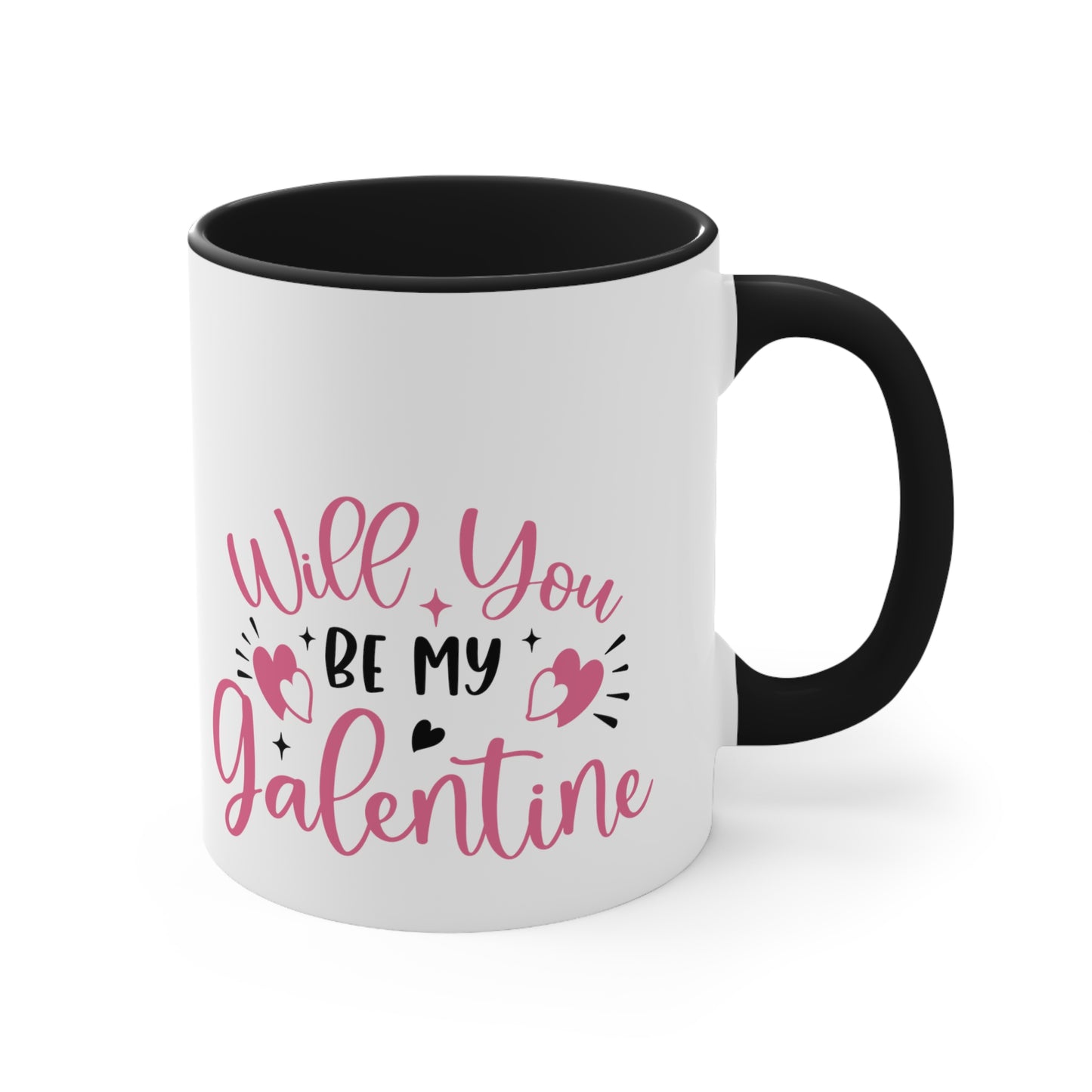Will You Be My Galentine Accent Coffee Mug, 11oz