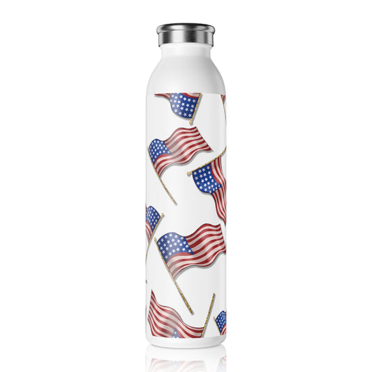 American Flags Themed Slim Water Bottle