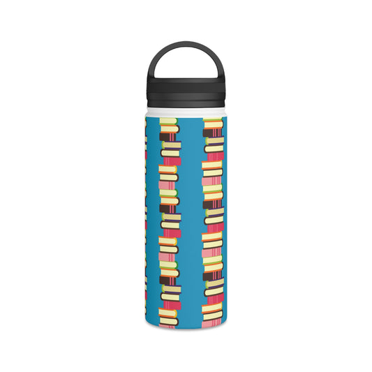 Back To School Books Stainless Steel Water Bottle, Handle Lid