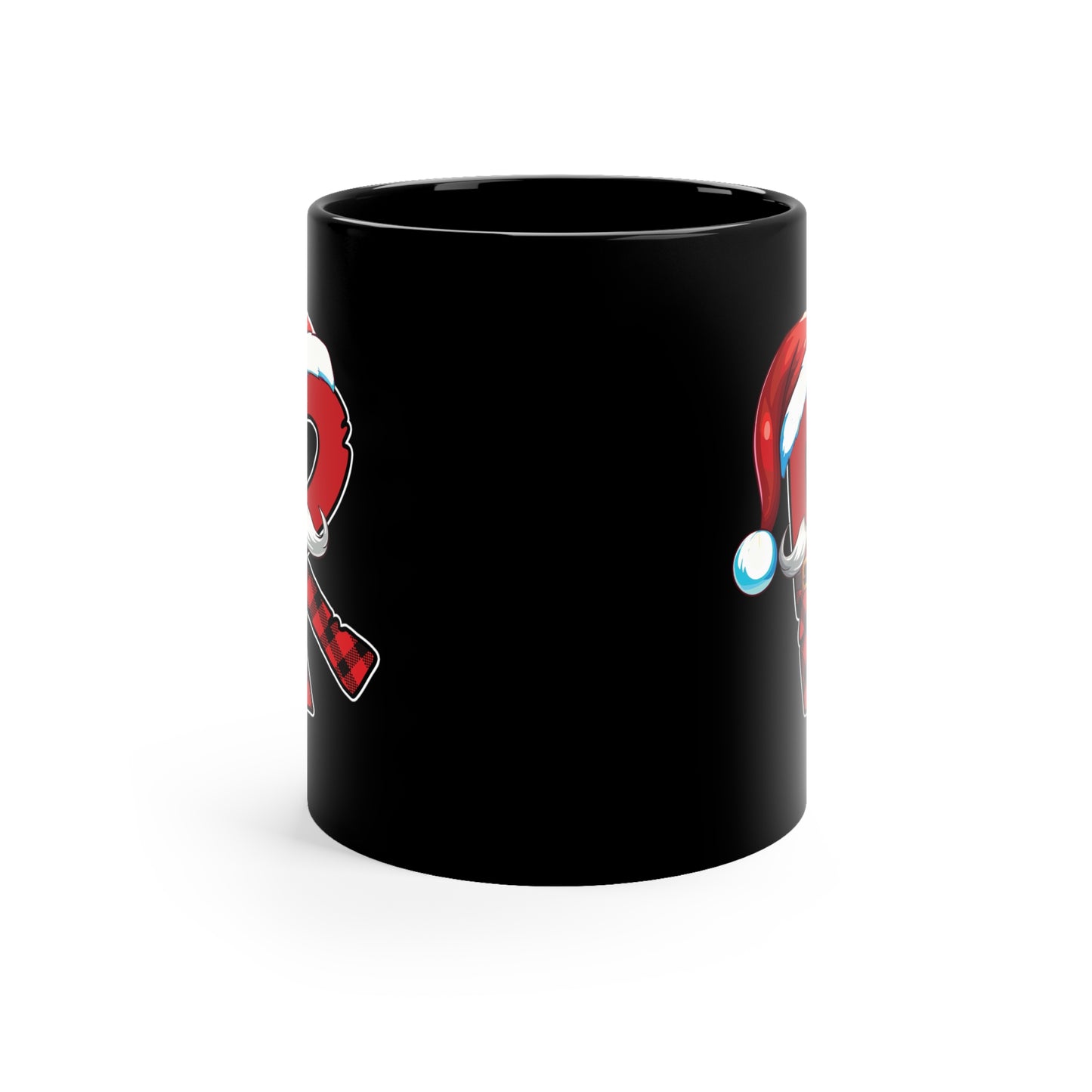 R Santa Initial 11oz Black Mug