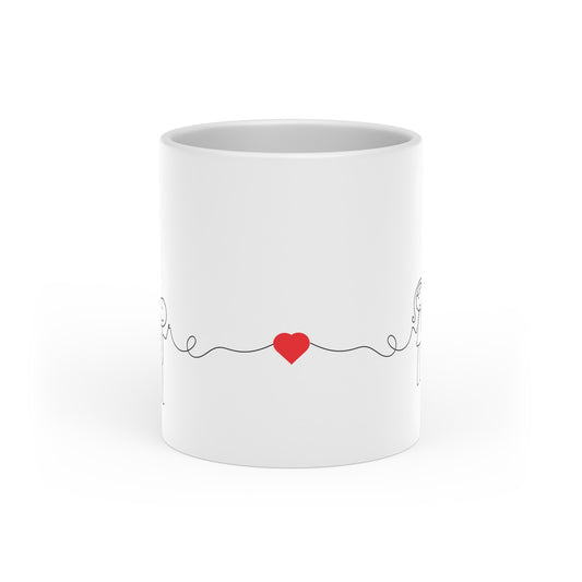 Boy Meets Girl Heart Heart-Shaped Mug