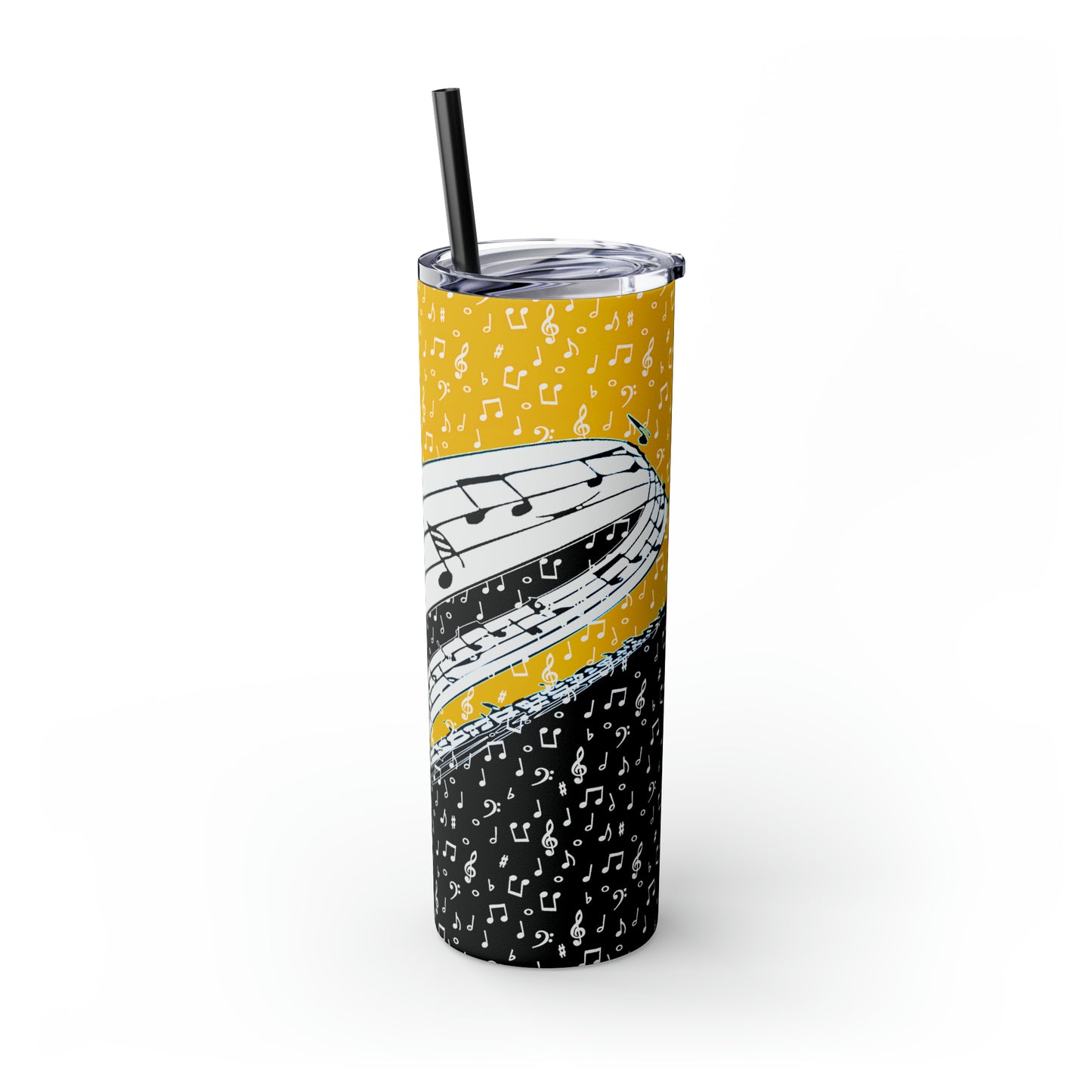 Musical Notes Skinny Tumbler with Straw, 20oz