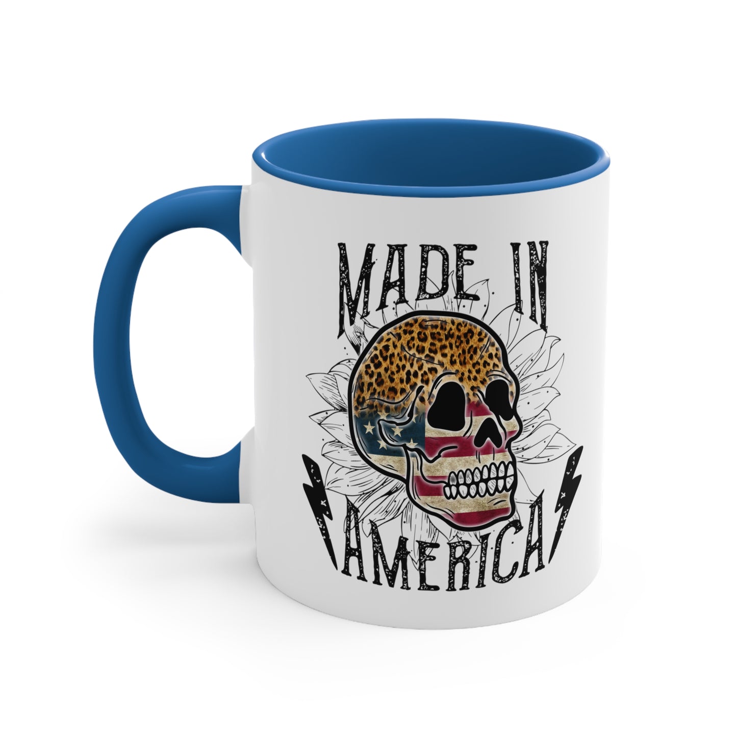 Made In America Skull Accent Coffee Mug, 11oz