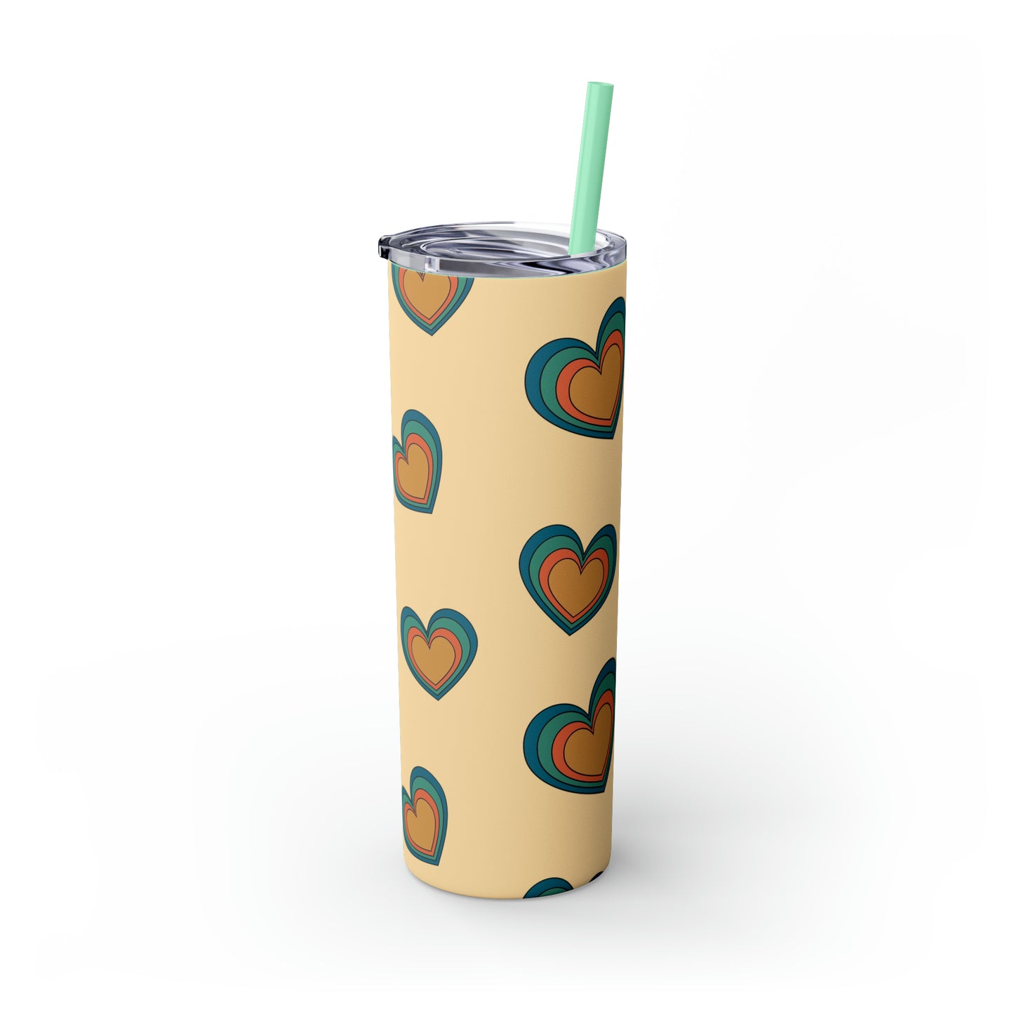 Valentine's Hearts Skinny Tumbler with Straw, 20oz