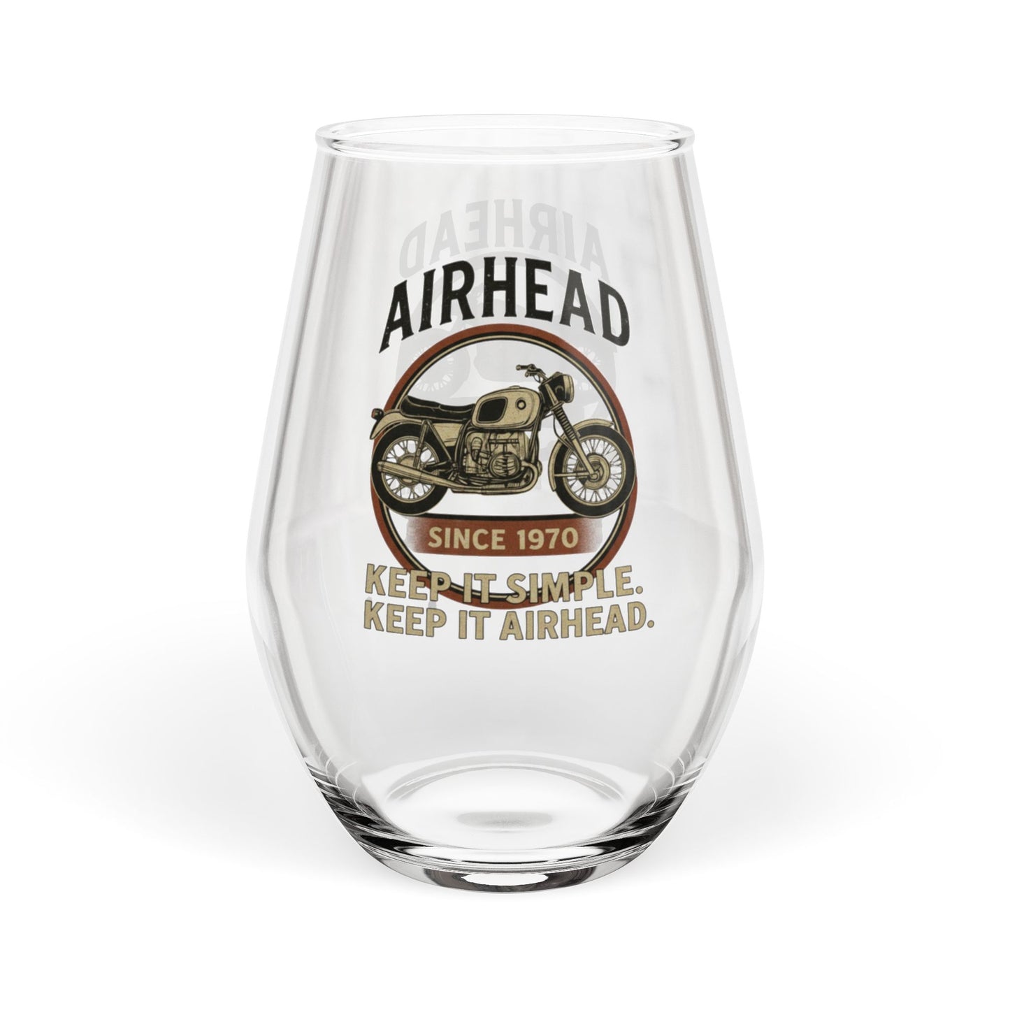 Airhead Stemless Wine Glass, Airhead Glass 11.75oz, BMW Airhead Glass,