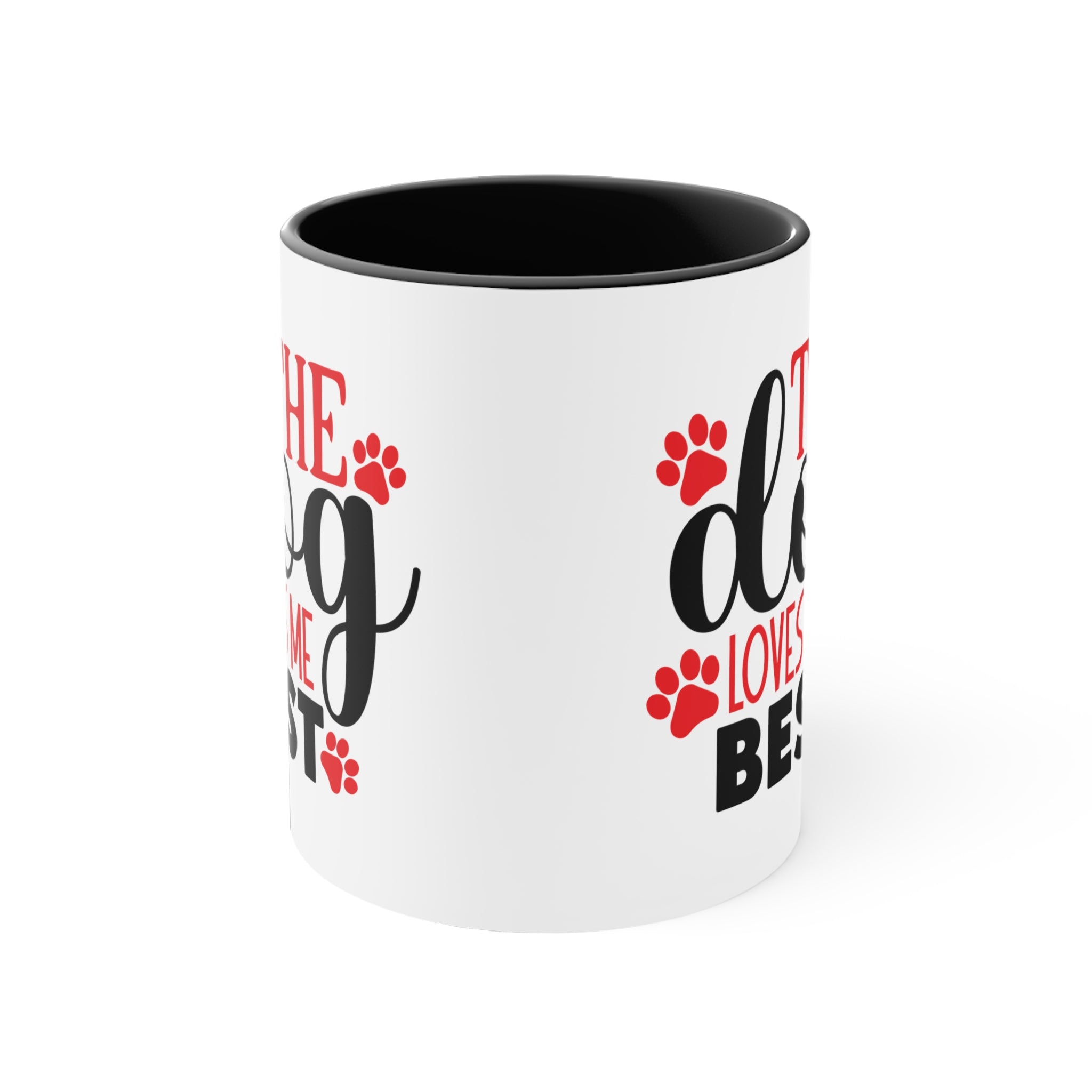 The Dog Love Me Best Valentines Day Accent Coffee Mug, 11oz