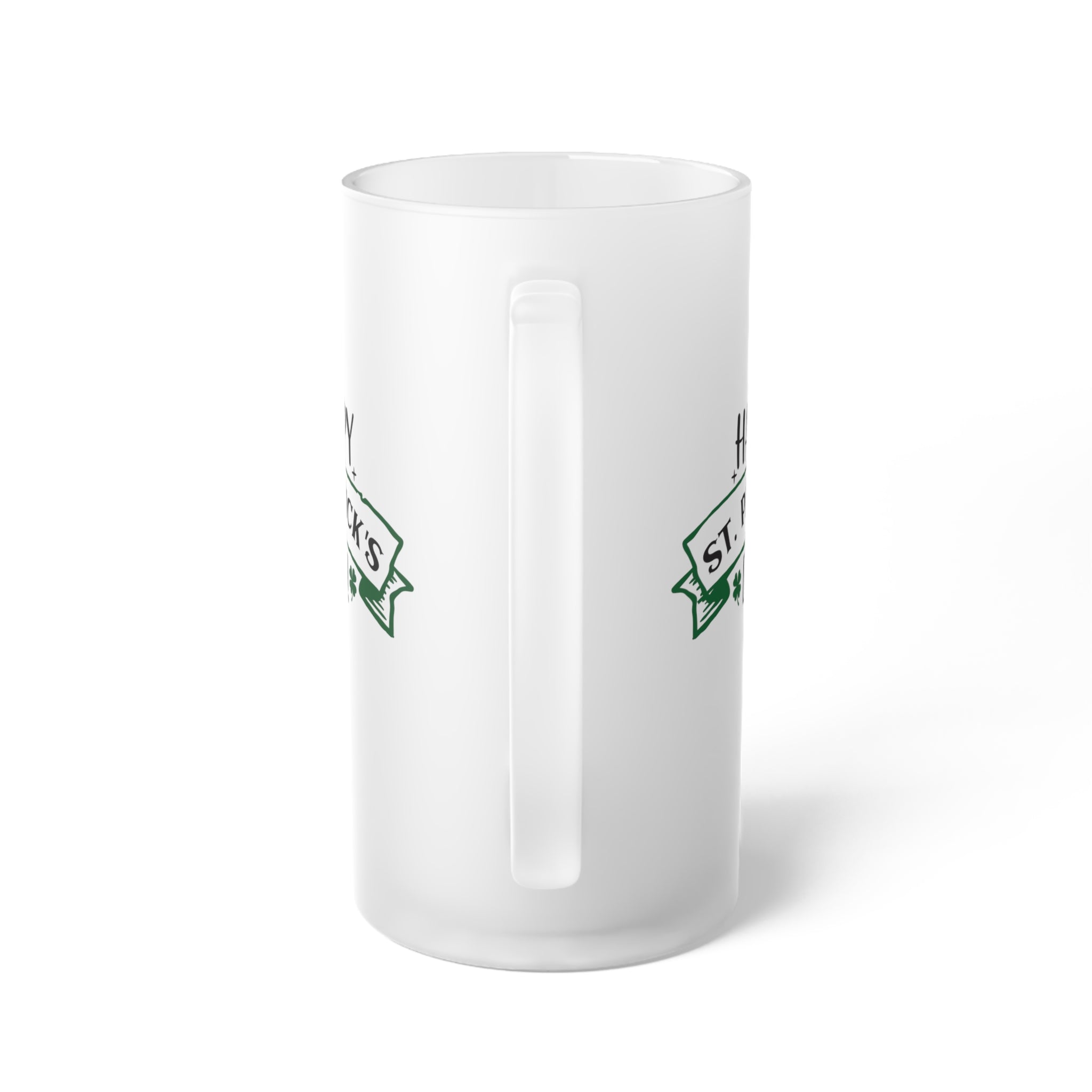 Happy St Patrick's Day Frosted Glass Beer Mug