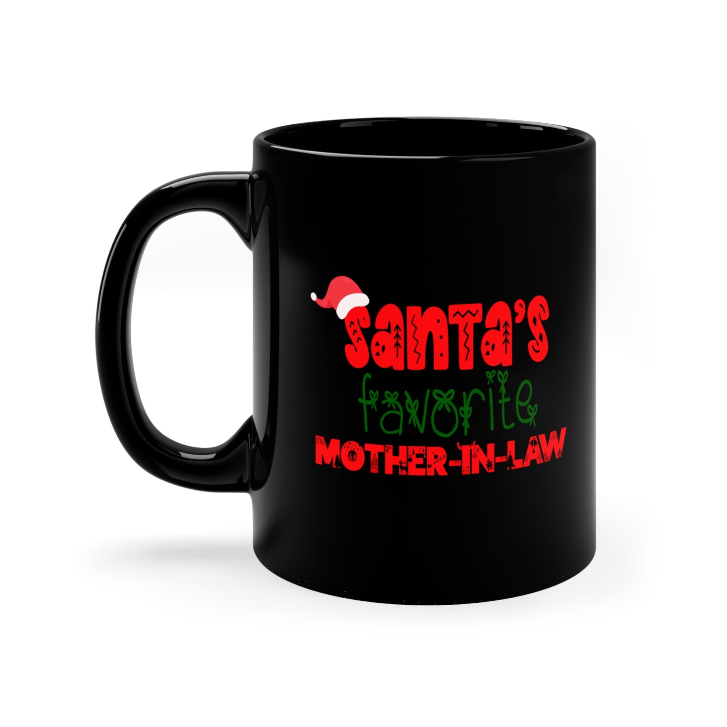 Santa's Favorite Mother-In-Law 11oz Black Mug