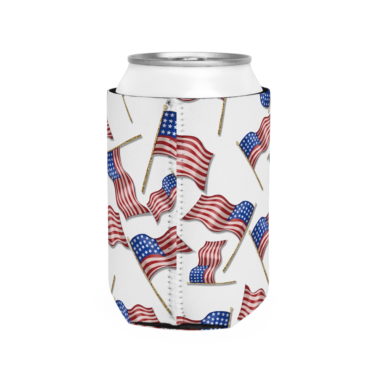 American Flag Themed Stars & Stripes Can Cooler Sleeve