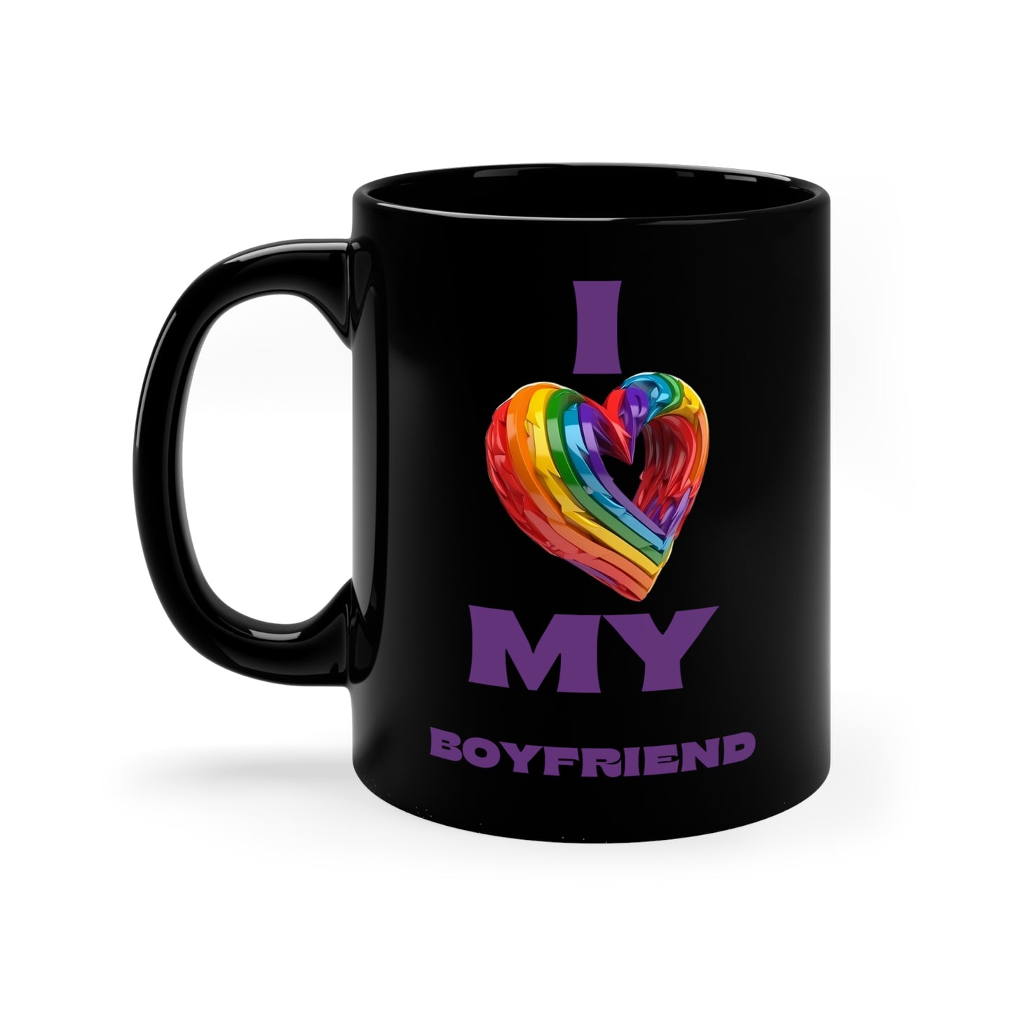 I Love My Boyfriend 11oz Black Mug