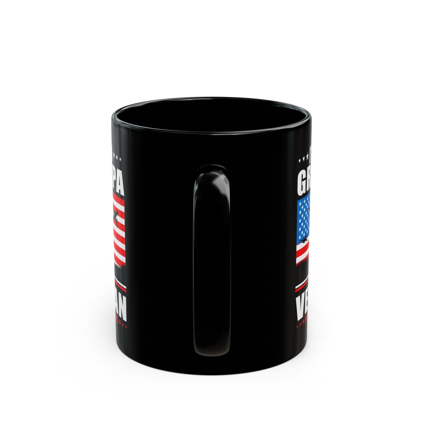 I'm A Dad, Grandpa and A Veteran, Nothing Scares Me, Dad Mug, Veteran Mug, Grandpa Mug, Black Mug (11oz, 15oz)