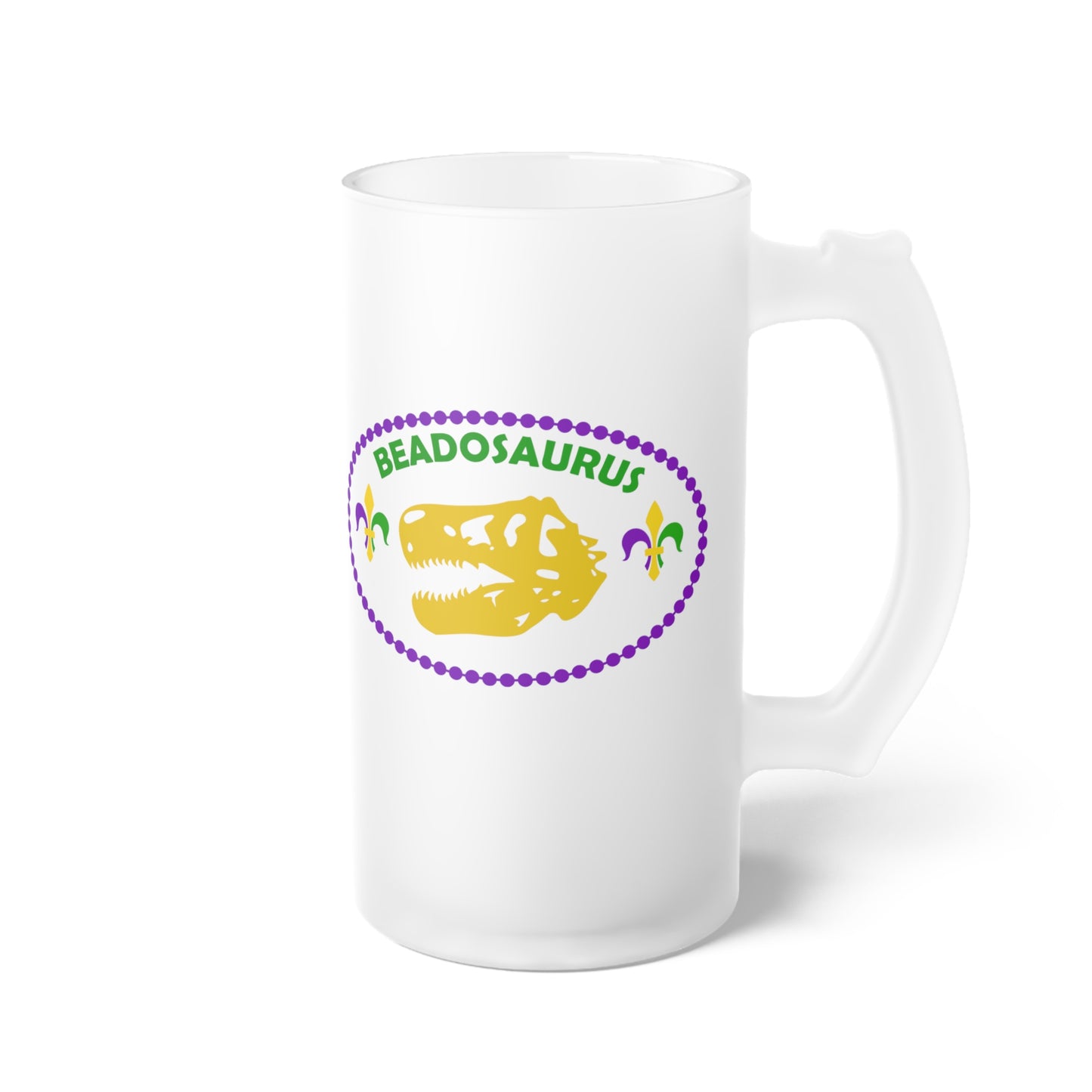 Beadosaurus Frosted Glass Beer Mug