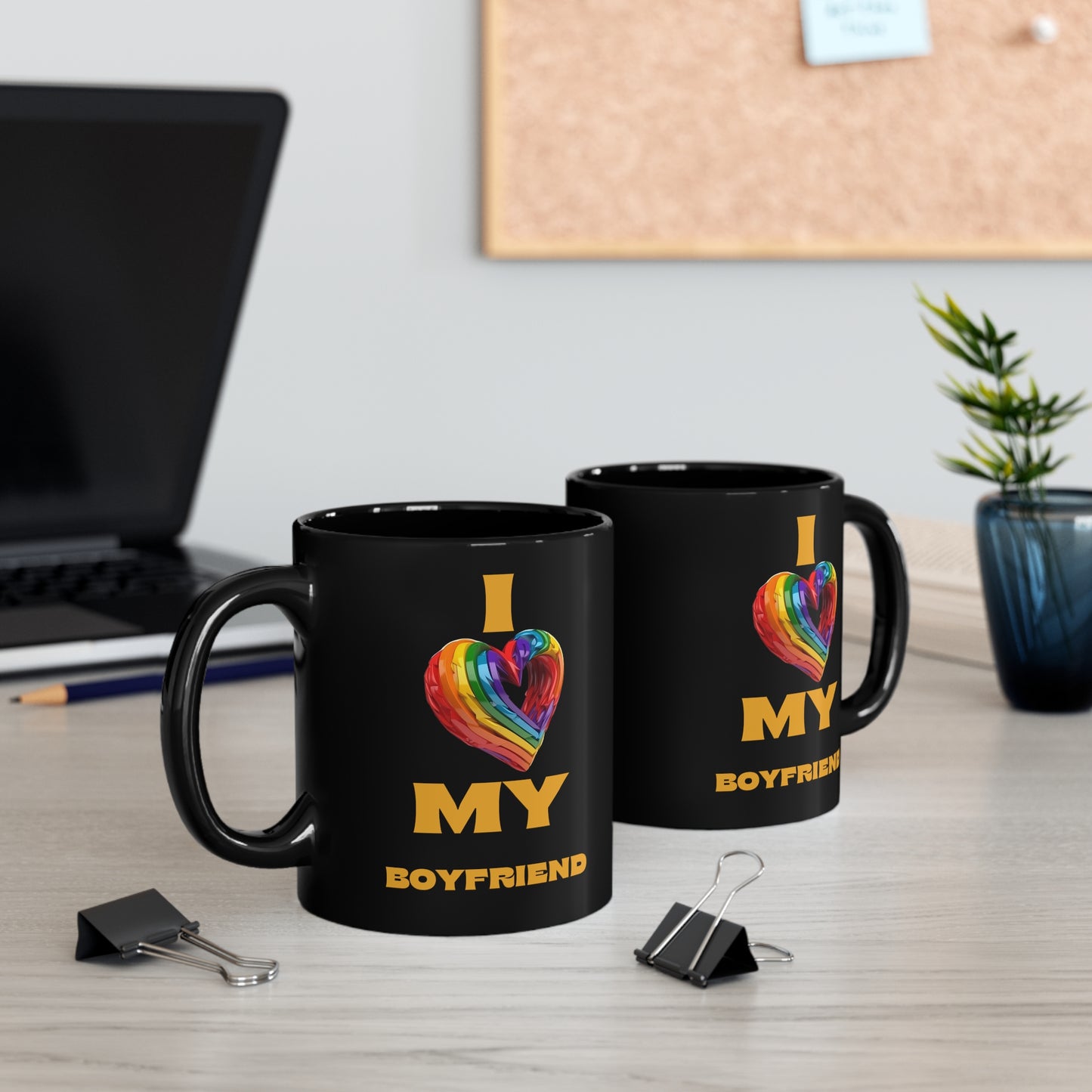 I Love My Boyfriend 11oz Black Mug