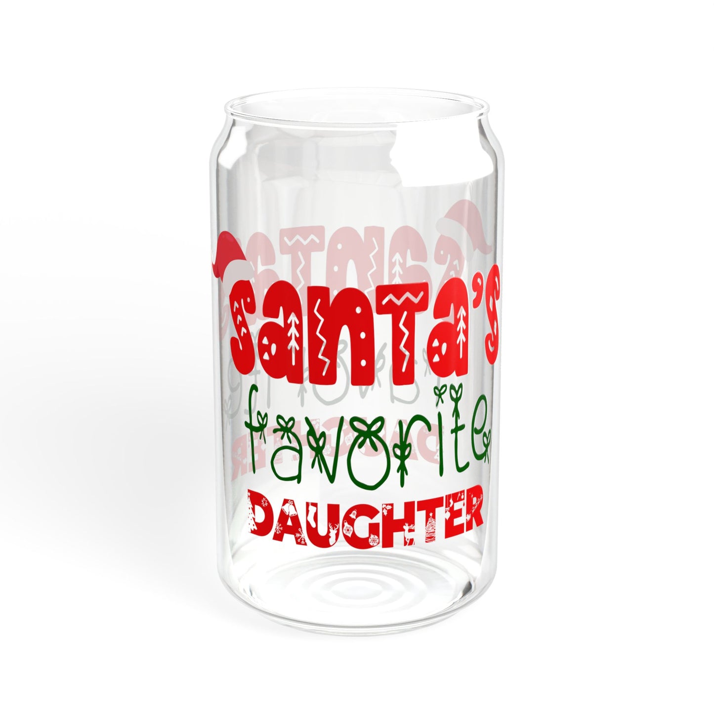 Santa's Favorite Daughter, Daughter Sipper Glass, Daughter Gift, Gift for a Daughter, Sipper Glass 16oz