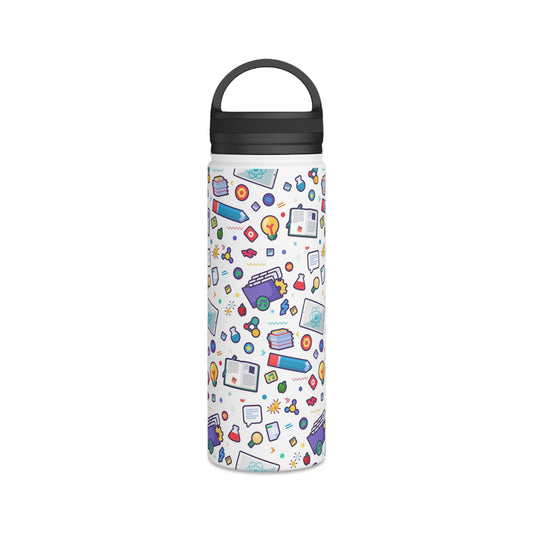 Back To School Stainless Steel Water Bottle, Handle Lid