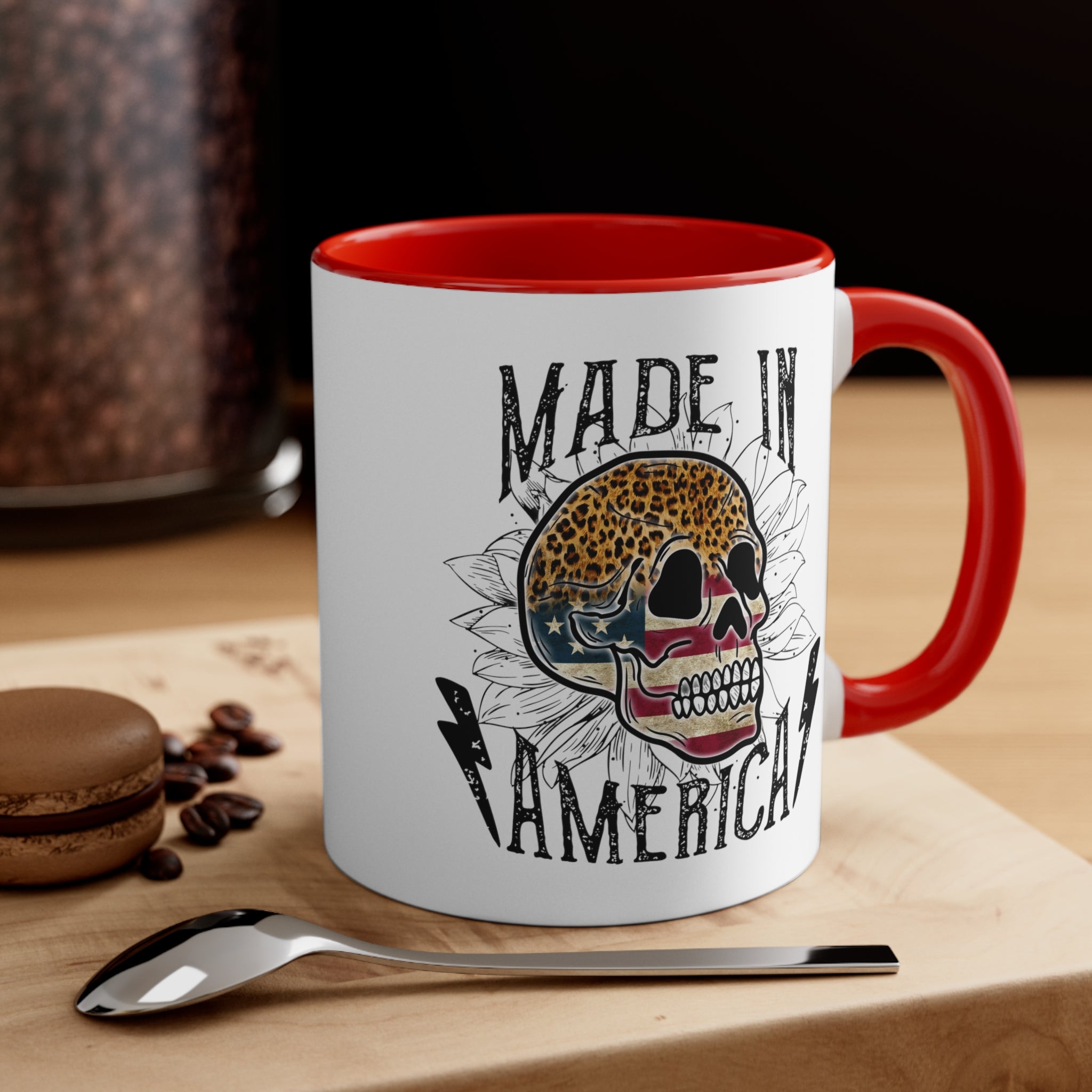 Made In America Skull Accent Coffee Mug, 11oz